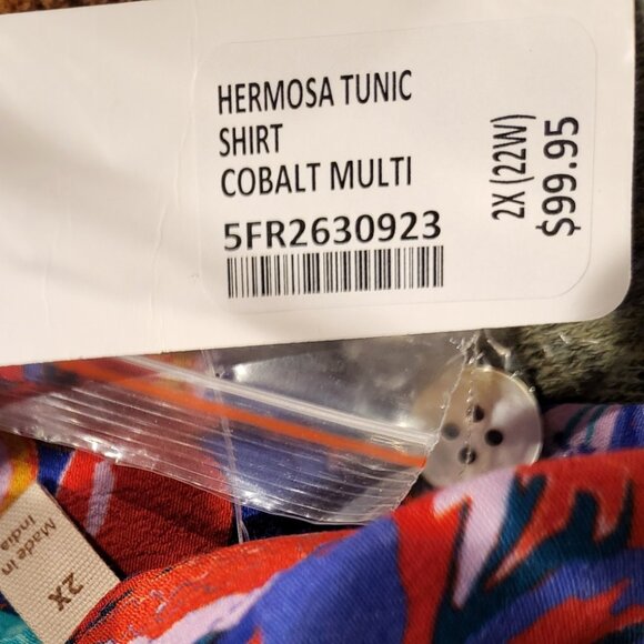 Soft Surroundings Hermosa Tunic Shirt Multi Print Plus Size 22W NWT Boho - Picture 10 of 16
